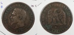 World Coins - FRANCE: 1855-B Anchor 10 Centimes