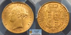World Coins - GREAT BRITAIN Victoria 1880 Half sovereign PCGS MS-62