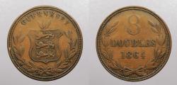 World Coins - GUERNSEY: 1864 8 Doubles