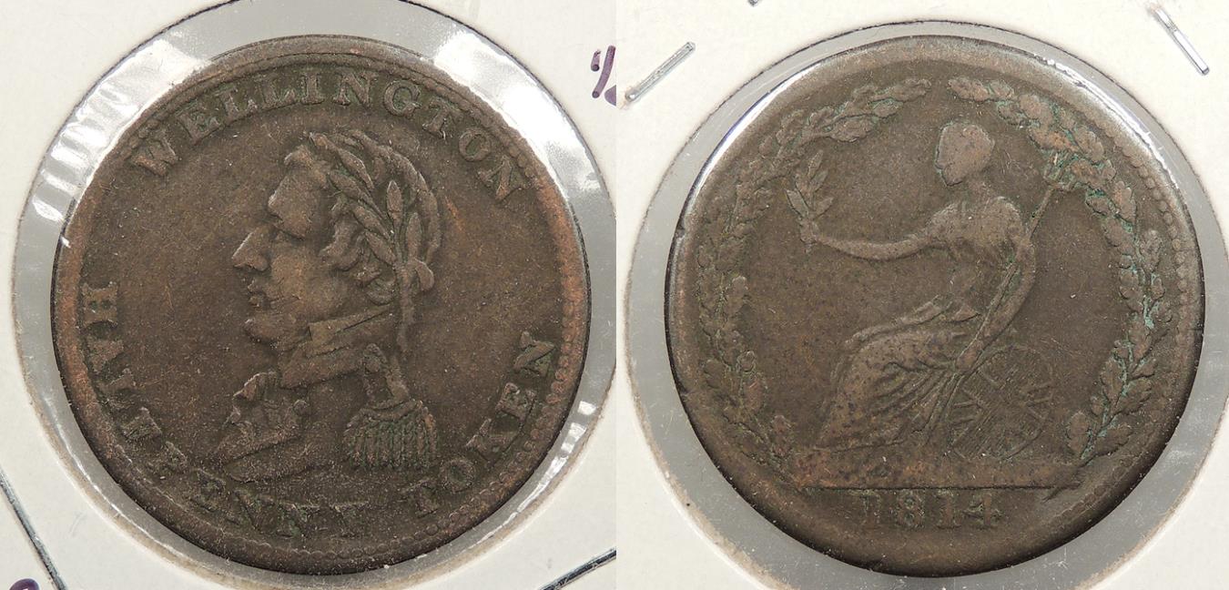 CANADA 1814 Wellington Halfpenny Token North & Central American and