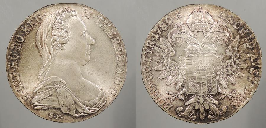 World Coins - AUSTRIA: 1780-X Maria Theresia Restrike Thaler (Taler)