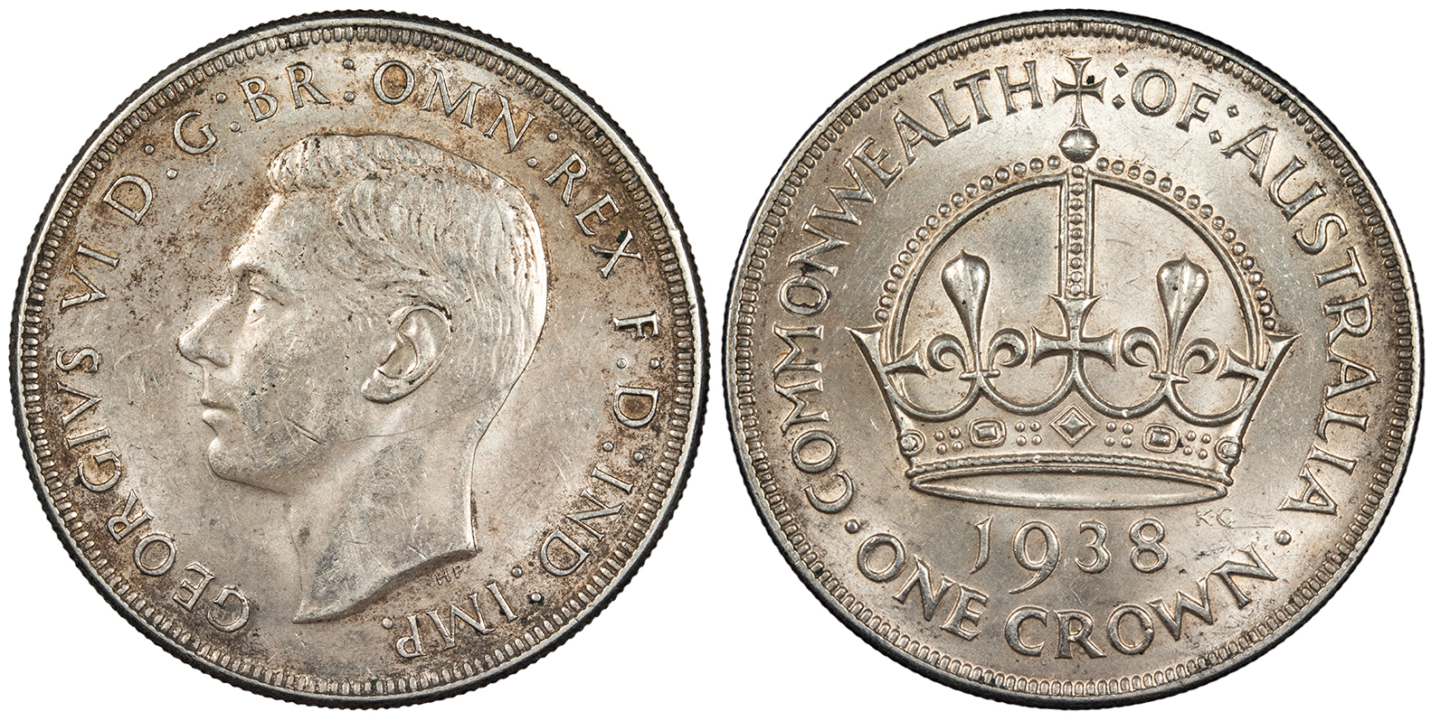 オーストラリア1938年 ジョージ6世 5 シリングクラウン銀貨 AUSTRALIA George VI 1938 Crown AU/UNC | Australian & Oceanian Coins