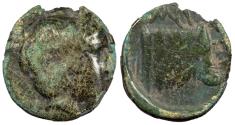 Ancient Coins - Lesbos Mytilene 440-400 B.C. AE8 Fine