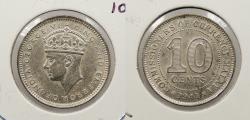 World Coins - MALAYA: 1941 George VI 10 Cents