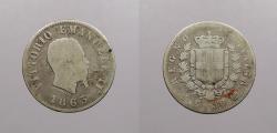 World Coins - ITALY: 1863-M BN 50 Centesimi