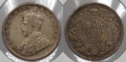 World Coins - INDIA: 1917( c) George V 1/4 Rupee