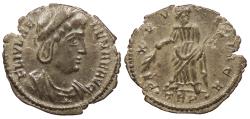 Ancient Coins - Helena, mother of Constantine I 324-328 A.D. AE4 Trier Mint Good VF