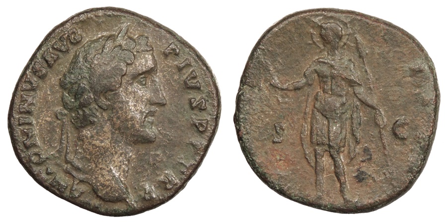 Ancient Coins - Antoninus Pius 138-161 A.D. Sestertius Rome Mint Good VF