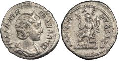 Ancient Coins - Julia Mamaea, mother of Severus Alexander 222-235 A.D. Denarius Rome mint Good VF