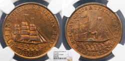 Us Coins - New York, NY Doremus & Nixon ND (1850-1853) Cu Merchant Token NGC MS-64 RB