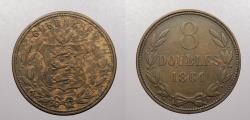 World Coins - GUERNSEY: 1864 8 Doubles