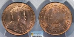 World Coins - HONG KONG Edward VII 1905-H Cent PCGS MS-65 RB