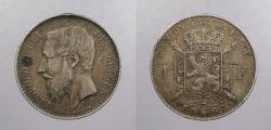 World Coins - BELGIUM: 1867 Franc