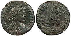Ancient Coins - Gratian 367-383 A.D. AE2 Aquileia Mint Good VF ex. Roma E-Sale 113, lot 1095, with ticket; includes old round collector's ticket.