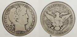 Us Coins - 1910-S Barber 50 Cents (Half Dollar)