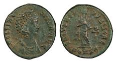 Ancient Coins - Aelia Flaccilla, wife of Theodosius I 379-386 A.D. Maiorina Constantinople Mint VF