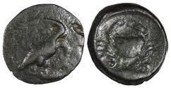 Ancient Coins - Sicily Akragas before 406 B.C. Hexas Good Fine