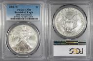 Us Coins - 2006-W Burnished Silver Eagle 1 Dollar (Silver) 20th Anniversary PCGS SP-70
