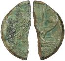 Ancient Coins - Gaul Gallia Narbonensis Vienne Octavian and Divus Julius Caesar 36 B.C. Cut Dupondius Vienne (Vienna) Mint Good VF