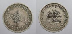 World Coins - TURKEY: Ottoman Empire AH 1255 Yr. 12 (1850) Scarce 5 Kurush