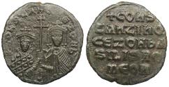 Ancient Coins - Constantine VII & Zoe 913-959 A.D. Follis Constantinople Mint VF