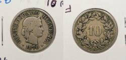 World Coins - SWITZERLAND: 1879 10 Rappen