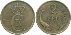 World Coins - DENMARK 1881 2 Ore
