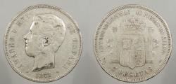 World Coins - SPAIN: 1871(71) 5 Pesetas