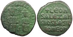 Ancient Coins - Leo VI, the Wise 886-912 A.D. Follis Constantinople Mint Near VF