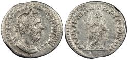 Ancient Coins - Macrinus 217-218 A.D. Denarius Rome mint Good VF