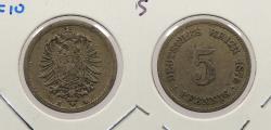 World Coins - GERMANY: 1876-E 5 Pfennig