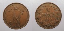 World Coins - FINLAND: 1911 10 Pennia
