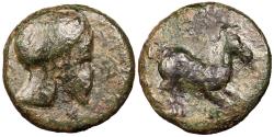 Ancient Coins - Sicily Entella Campanian Mercenaries c. 345-338 B.C. AE17 Good Fine