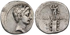 Ancient Coins - Octavian 43-27 B.C. Denarius Uncertain Italian Mint VF