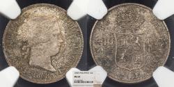 World Coins - PHILIPPINES Spanish Colonial Isabel II 1868 10 Centavos NGC MS-64