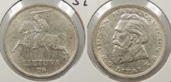 World Coins - LITHUANIA: 1936 1 Y T 5 Litai
