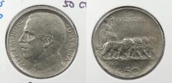 World Coins - ITALY: 1925 Reeded edge 50 Centesimi