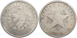 World Coins - CUBA Republic 1916 40 Centavos AU