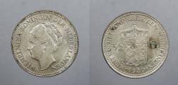 World Coins - NETHERLANDS: 1929 3 pearls under 'GI' 1/2 Gulden