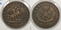 World Coins - CANADA: Upper Canada 1852 Halfpenny Token
