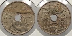 World Coins - SPAIN 1949(53) 50 Centimos