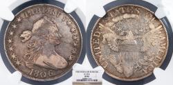 Us Coins - 1806 Draped Bust 50 Cents (Half Dollar) Knob 6; Small Stars; O-107a NGC EF-45