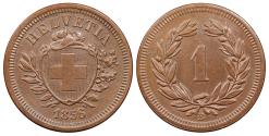 World Coins - SWITZERLAND 1856 Rappen UNC