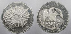 World Coins - MEXICO: Republic 1876-Mo BH Cap and rays 8 Reales