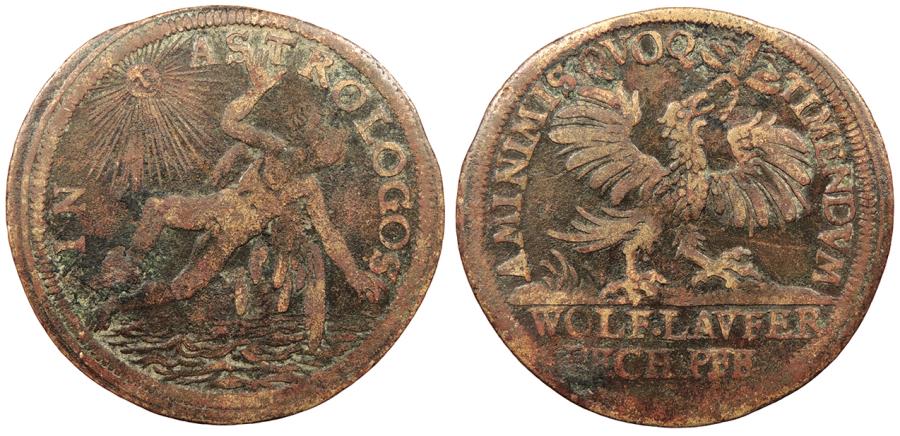 World Coins - GERMAN STATES Nurnberg (Nuremburg) By Wolf Lauffer ND (Ca. 1600) AE 29mm Jeton Rechenpfennig VF