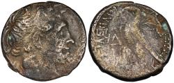 Ancient Coins - Ptolemaic Kings of Egypt Cleopatra VII and Ptolemy XV Caesarion 44-30 B.C. Tetradrachm VF