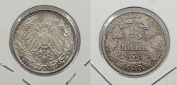 World Coins - GERMANY: 1916-D 1/2 Mark