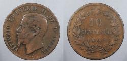World Coins - ITALY: 1863 10 Centesimi
