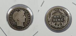 Us Coins - 1905-O Barber 10 Cents (Dime) Micro O
