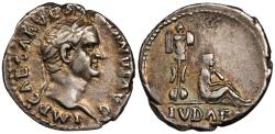 Ancient Coins - Vespasian 69-79 A.D. Denarius Rome mint Good VF